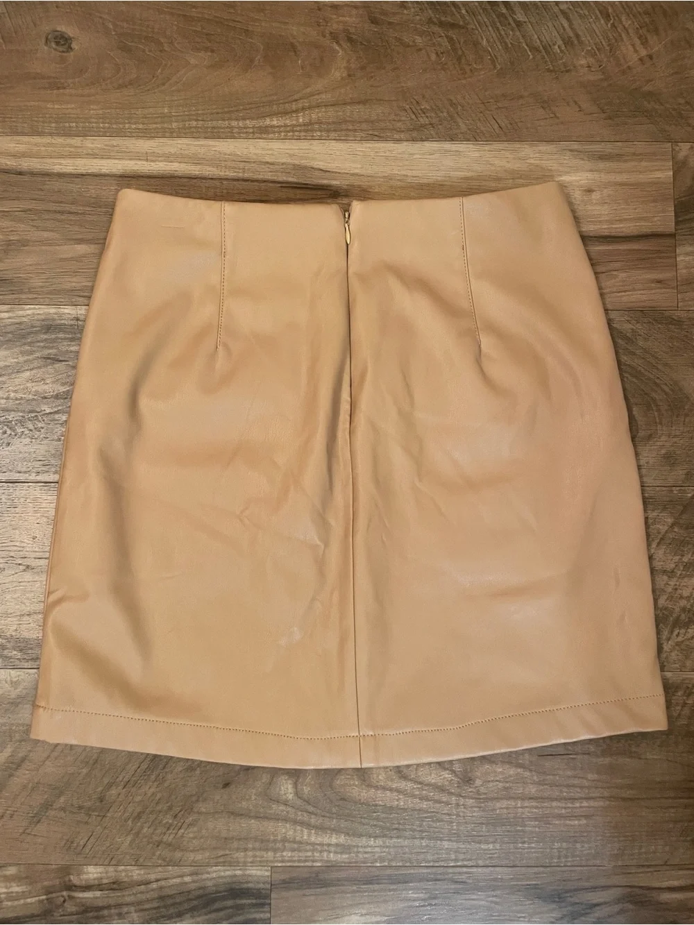 AND NOW THIS - Trendy Brown Vegan Leather Cargo Mini Skirt Size Medium